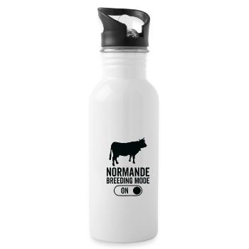Mode d’élevage de vaches activé - Normande - Gourde avec paille intégrée - blanc - Droite