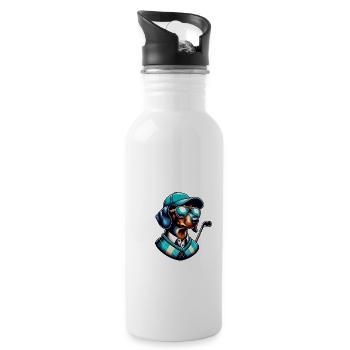 Dachshund Golf Golfer Golf Game Viennese Dog Owner - Water bottle with straw - white - Right