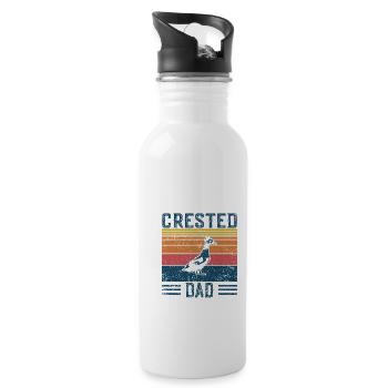 Entendad - Vintage Crested Duck - Water bottle with straw - white - Right