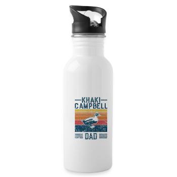 Entendad - Vintage Khaki Campbell - Water bottle with straw - white - Right