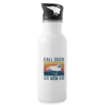 Duck Mama - Vintage Call Duck - Water bottle with straw - white - Right