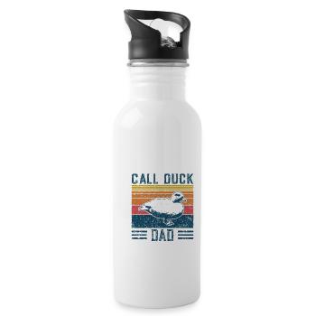 Entendad - Vintage Call Duck - Water bottle with straw - white - Right