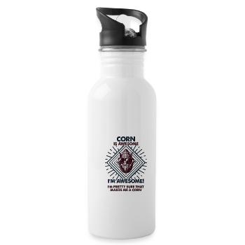 Corn Are Great - Mama Dad - Water bottle with straw - white - Right