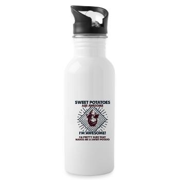 Sweet Potatoes Are Great - Mama Dad - Water bottle with straw - white - Right