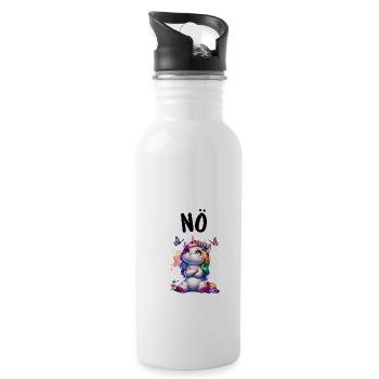 Licorne disant non Garçon et fille Créature mythique - Gourde avec paille intégrée - blanc - Droite