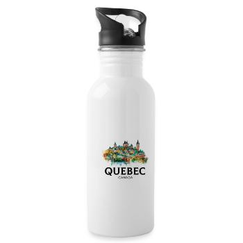 Quebec Canada Montreal, quebec flag - Trinkflasche mit integriertem Trinkhalm - Weiß - Rechts