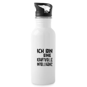 KI Spruch Ich bin eine kraftvolle Intelligenz - Trinkflasche mit integriertem Trinkhalm - Weiß - Rechts