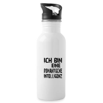 KI Spruch Ich bin eine romantische Intelligenz - Trinkflasche mit integriertem Trinkhalm - Weiß - Rechts