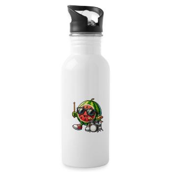 Global - Black without Japan Template - Water bottle with straw - white - Right