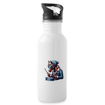 Global - Black without Japan Template - Water bottle with straw - white - Right