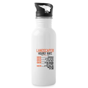Gardennursery Gardener Landscape Gardener - Water bottle with straw - white - Right