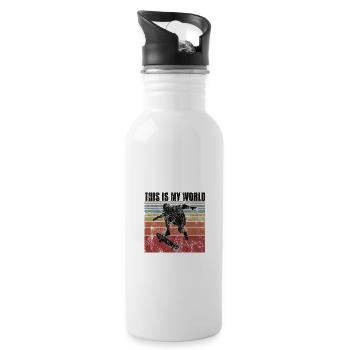 This is My world Skateboard Skateboarder Skate - Gourde avec paille intégrée - blanc - Droite