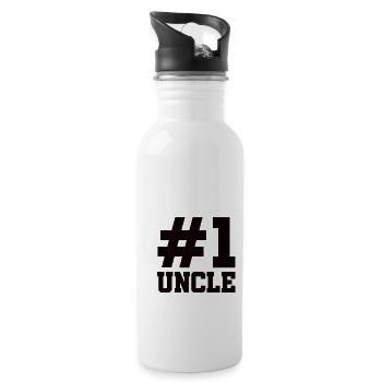 Bester Onkel Schlechter Einfluss Familie Geschenk - Trinkflasche mit integriertem Trinkhalm - Weiß - Rechts