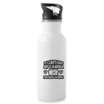 Fotografen Spruch Hobby Fotograf - Trinkflasche mit integriertem Trinkhalm - Weiß - Rechts