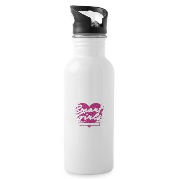 Smart Girls Lead The Way Heart Design - Water bottle with straw - white - Right