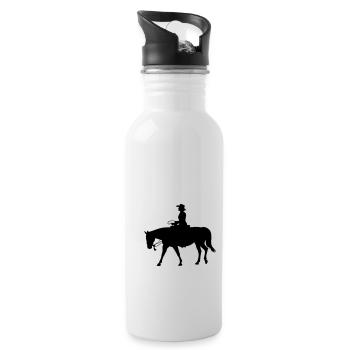 Western-Lady-Bosal - Trinkflasche mit integriertem Trinkhalm - Weiß - Rechts