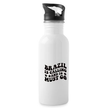 Brasilien Brasilianer Kultur Reisen Essen Tour - Trinkflasche mit integriertem Trinkhalm - Weiß - Rechts