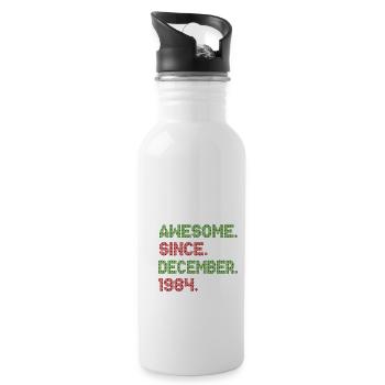 Super seit Dezember 1984 Christmas Ave - Trinkflasche mit integriertem Trinkhalm - Weiß - Rechts