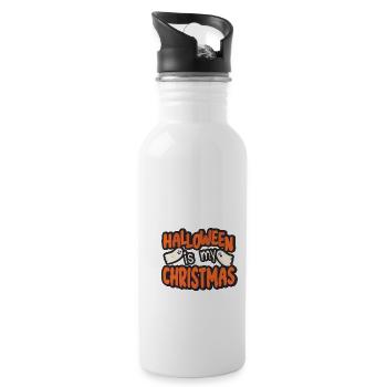 Grusel Halloweenspruch Spruch Halloween - Trinkflasche mit integriertem Trinkhalm - Weiß - Rechts