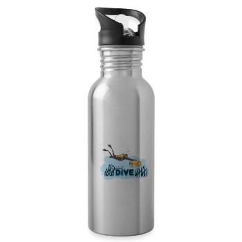 Taucher Tauchen Design Schnorcheln - Trinkflasche mit integriertem Trinkhalm - Lightsilver - Rechts