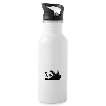 i just freaking love panda - geschenkidee - Trinkflasche mit integriertem Trinkhalm - Weiß - Rechts