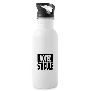 votez sticule - Gourde avec paille intégrée - blanc - Droite