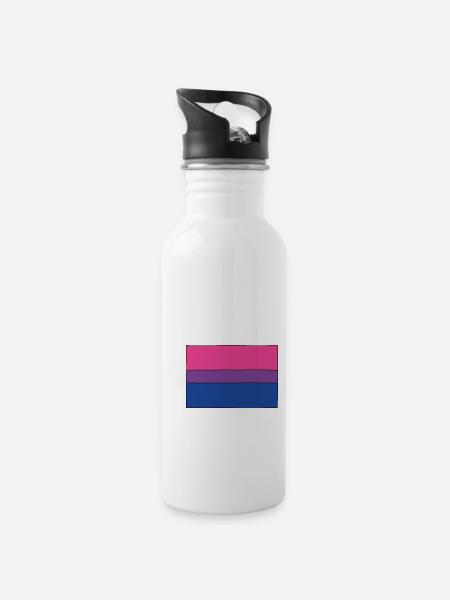 Bisexual Flag - Water bottle with straw - white