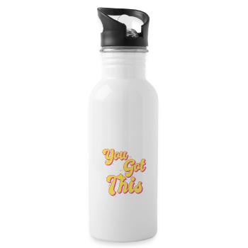 Motivational Testing Day Shirt Lehrer Schüler - Trinkflasche mit integriertem Trinkhalm - Weiß - Rechts