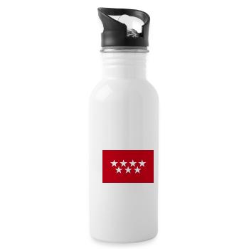 MADRID FLAG - Trinkflasche mit integriertem Trinkhalm - Weiß - Rechts