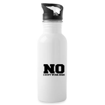 NO I don't work here - Water bottle with straw - white - Right