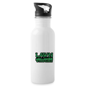 Rasenmäh Motiv I Rasenmäher für Gärtner - Trinkflasche mit integriertem Trinkhalm - Weiß - Rechts