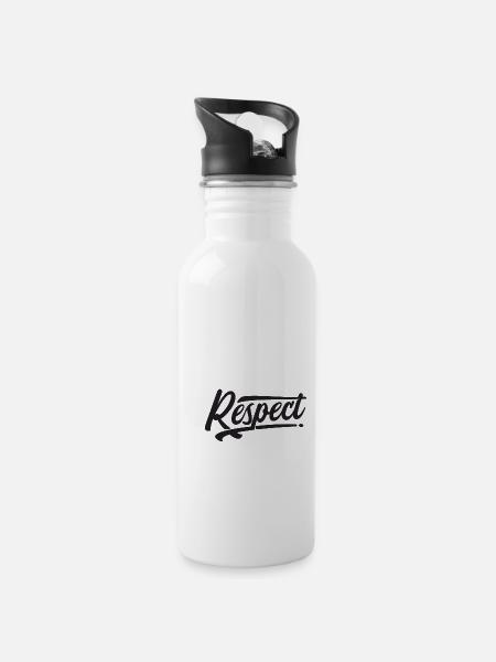 Respect - Equality / LGBTQ / Black Lifes Matter - Water bottle with straw - white
