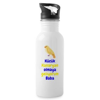 Baba Oluyorsun - Trinkflasche mit integriertem Trinkhalm - Weiß - Rechts