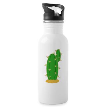 Kaktus N°5 - Trinkflasche mit integriertem Trinkhalm - Weiß - Rechts