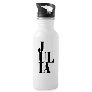 Julia Nom Prénom Police moderne Word Art - Gourde avec paille intégrée - blanc - Droite
