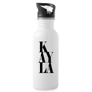 Kayla Nom Prénom Police moderne Word Art - Gourde avec paille intégrée - blanc - Droite