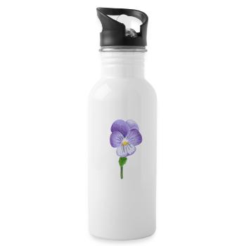Viola tricolor - Water bottle with straw - white - Right