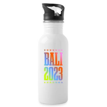 Bali 2023 - Trinkflasche mit integriertem Trinkhalm - Weiß - Rechts