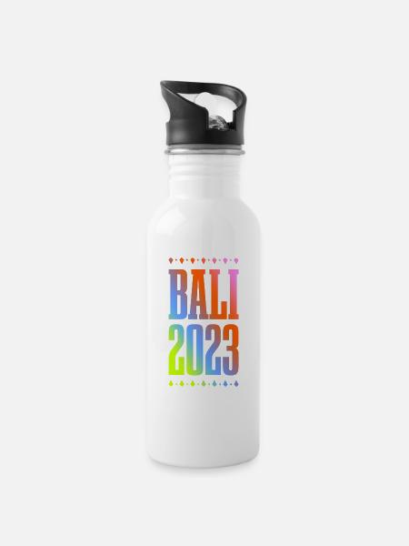 Bali 2023 - Gourde avec paille intégrée - blanc