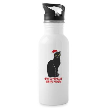Have a Mediocre Holiday Human - Water bottle with straw - white - Right