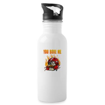 You Bore Me Skull Motorcycle Biker Fun T Shirt - Trinkflasche mit integriertem Trinkhalm - Weiß - Rechts