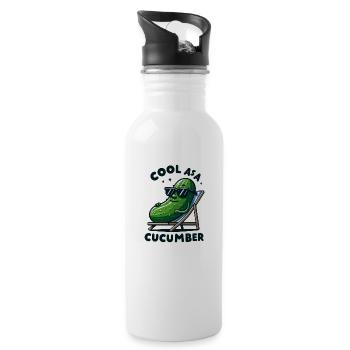 Cool As Acucumber - Water bottle with straw - white - Right