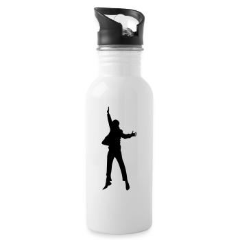 Jump High - Trinkflasche mit integriertem Trinkhalm - Weiß - Rechts