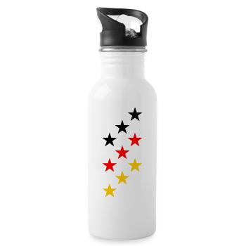 EM Deutschland Sterne - Trinkflasche mit integriertem Trinkhalm - Weiß - Rechts