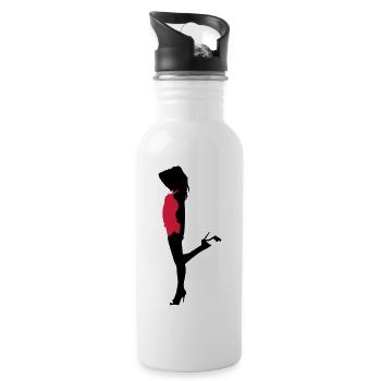 Sexy Girl - Trinkflasche mit integriertem Trinkhalm - Weiß - Rechts