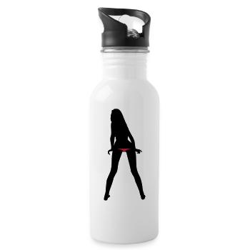 sexy tanga girl - Trinkflasche mit integriertem Trinkhalm - Weiß - Rechts