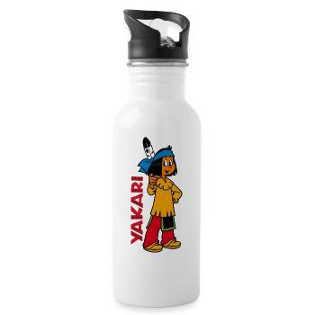 Yakari - Hey Du! - Trinkflasche mit integriertem Trinkhalm - Weiß - Rechts