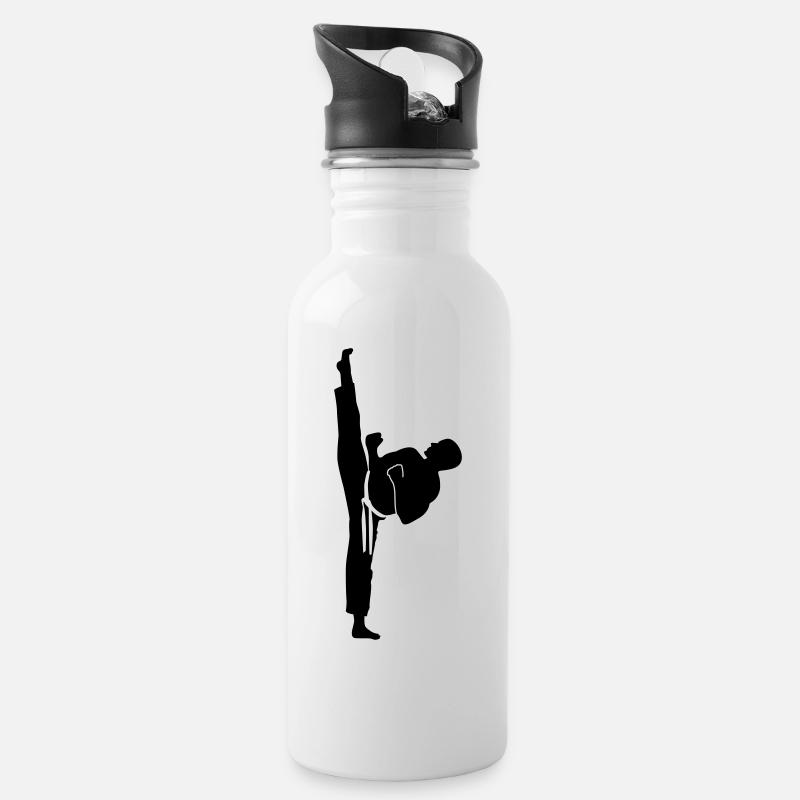 karate kick - Water bottle with straw - white