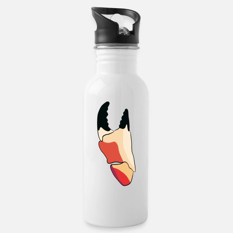 crab - Water bottle with straw - white