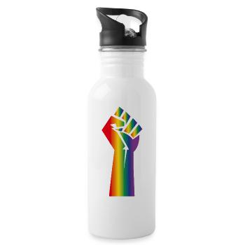 #LGBTQ - Gourde avec paille intégrée - blanc - Droite